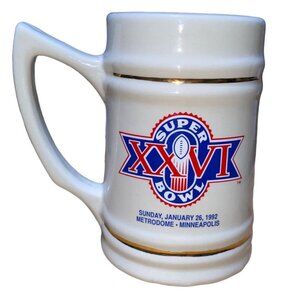Super Bowl XXVI Commemorative Ceramic Beer Stein Mug